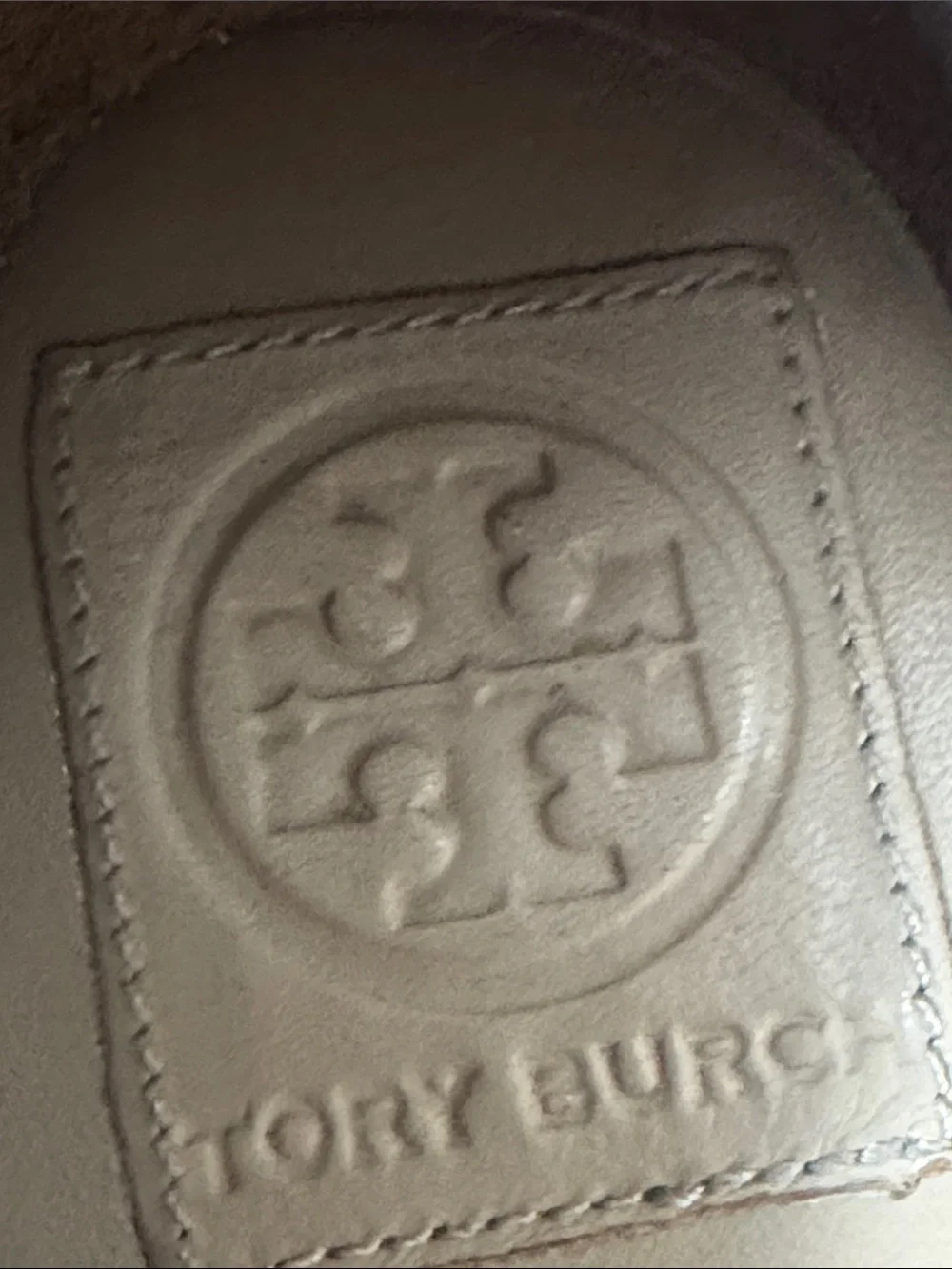 Tory Burch Quilted Beige Leather Ballet Flats with Gold Cap Toe Logo